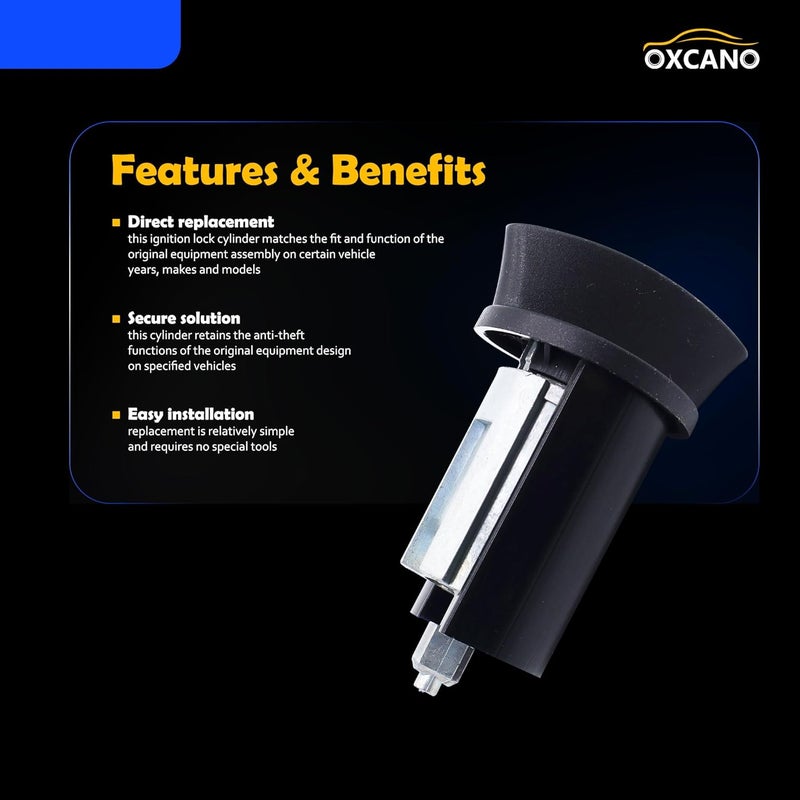 OXCANO Door Lock Cylinders & Ignition Switch Compatible with Ford F250/350 1997-2007, Excursion, Expedition, Explorer & More, Lincoln Blackwood, Navigator Replace# LC6177 + DL5885 X2 + 597638 (No chip) - Image 3